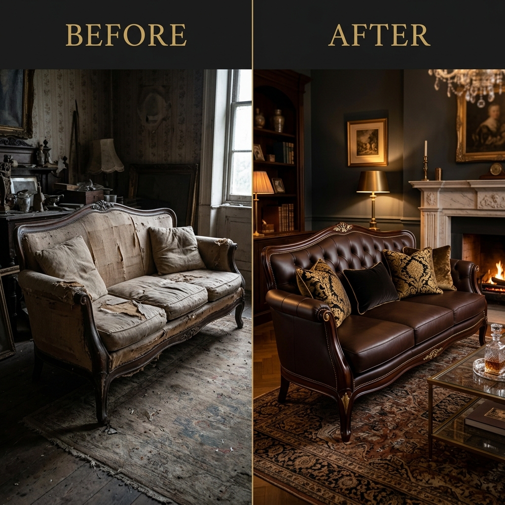 Beautifully restored luxury sofa